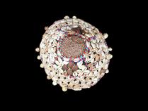 Kuba Hat with Copper Embellishment MW58 -  D.R. Congo - Sold 1